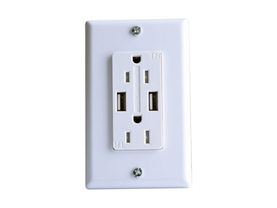 S850 Dual Outlet with Cover Plate & 2 USB Charging Ports