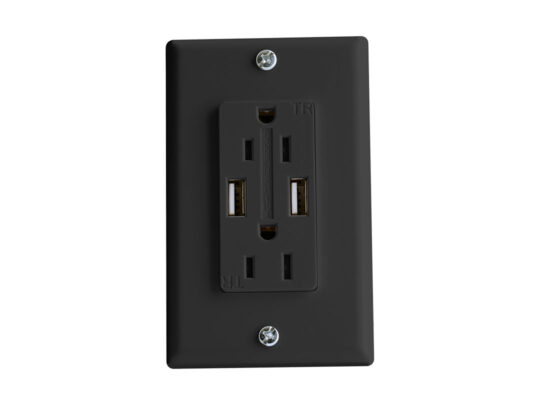 S860 Dual Outlet with Cover Plate & 2 USB Charging Ports