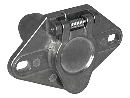 Spring-loaded cam latch with mounting plate and circular knob for securing panels